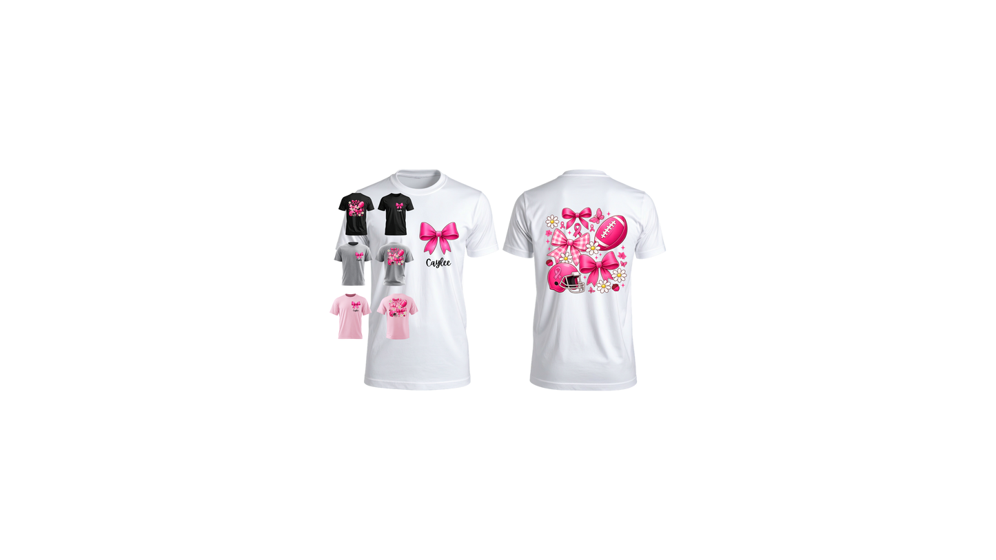 Breast Cancer Football Custom Name Shirt